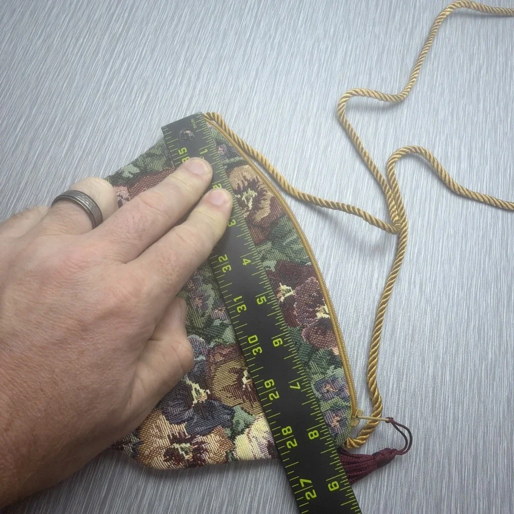 Vintage Decor de France Cosmetic Bag Pansy Floral Tapestry Makeup Pouch